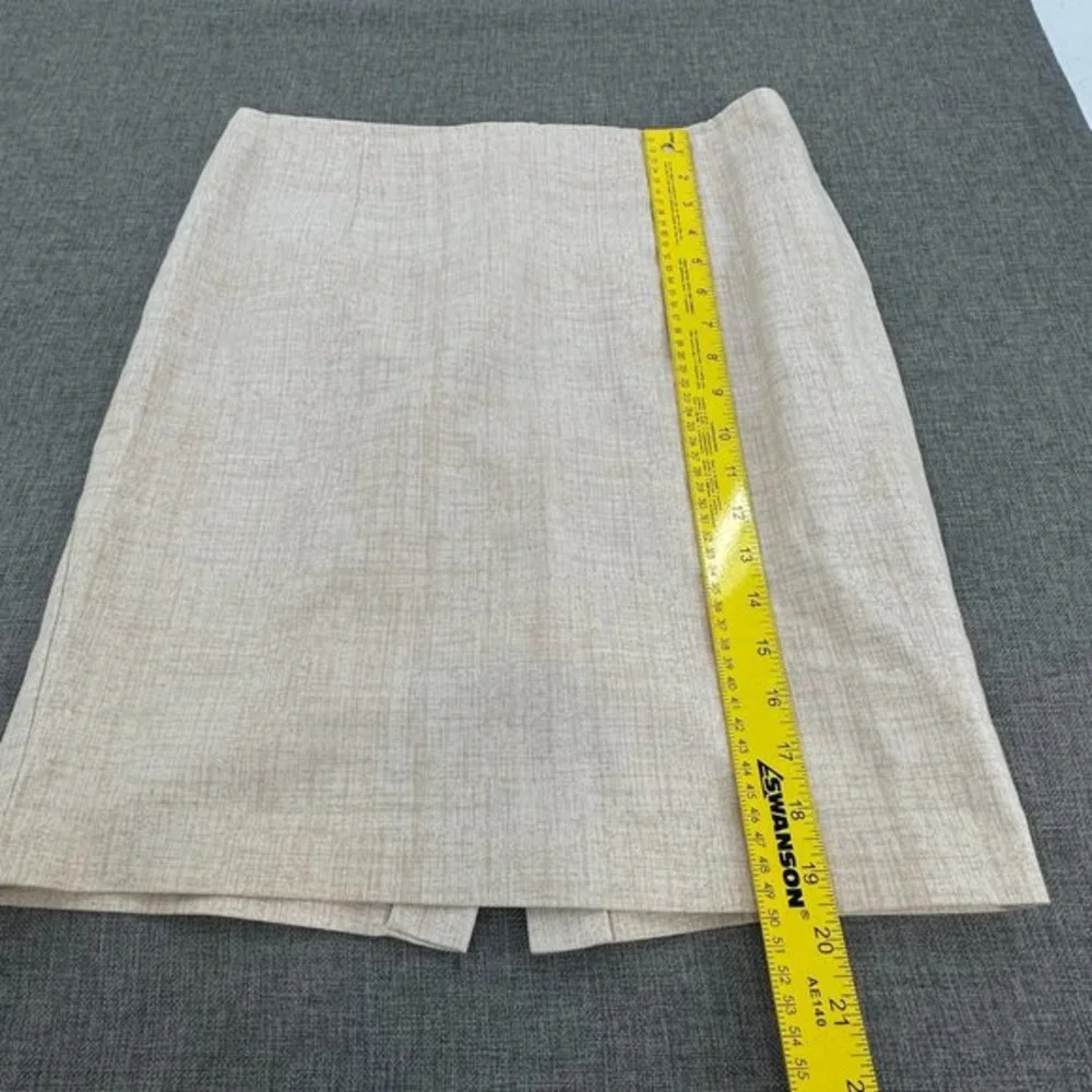 Katherine Barclay‎ Montreal Straight Skirt Cream Color Size 8 Cotton